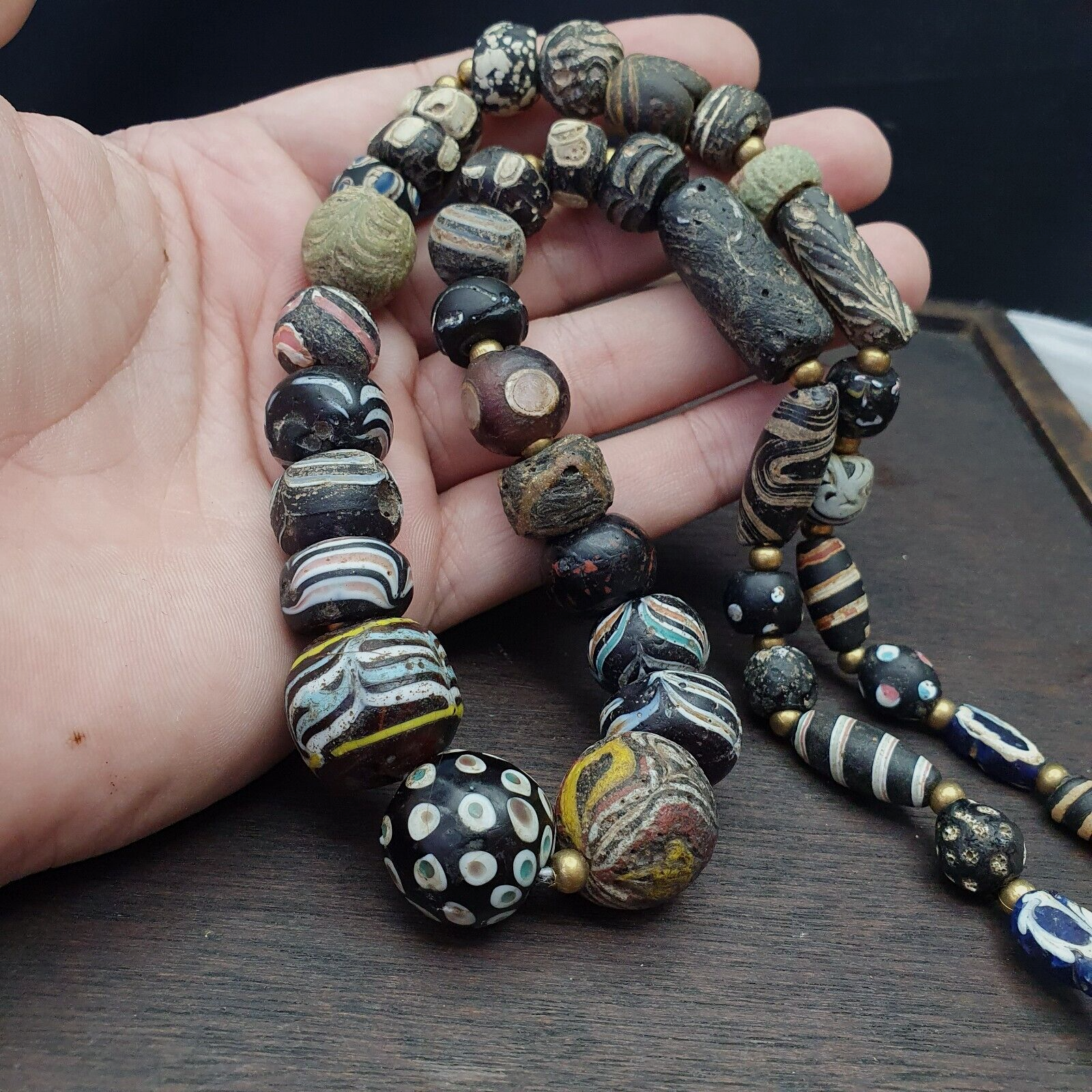 41 Ancient Roman to Early Islamic Mosaic Gabri Glass Beads C. 1st-7th Century AD