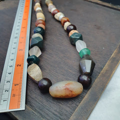 Antique Ancient Himalayan and African Beads Strand Necklace #NC 130