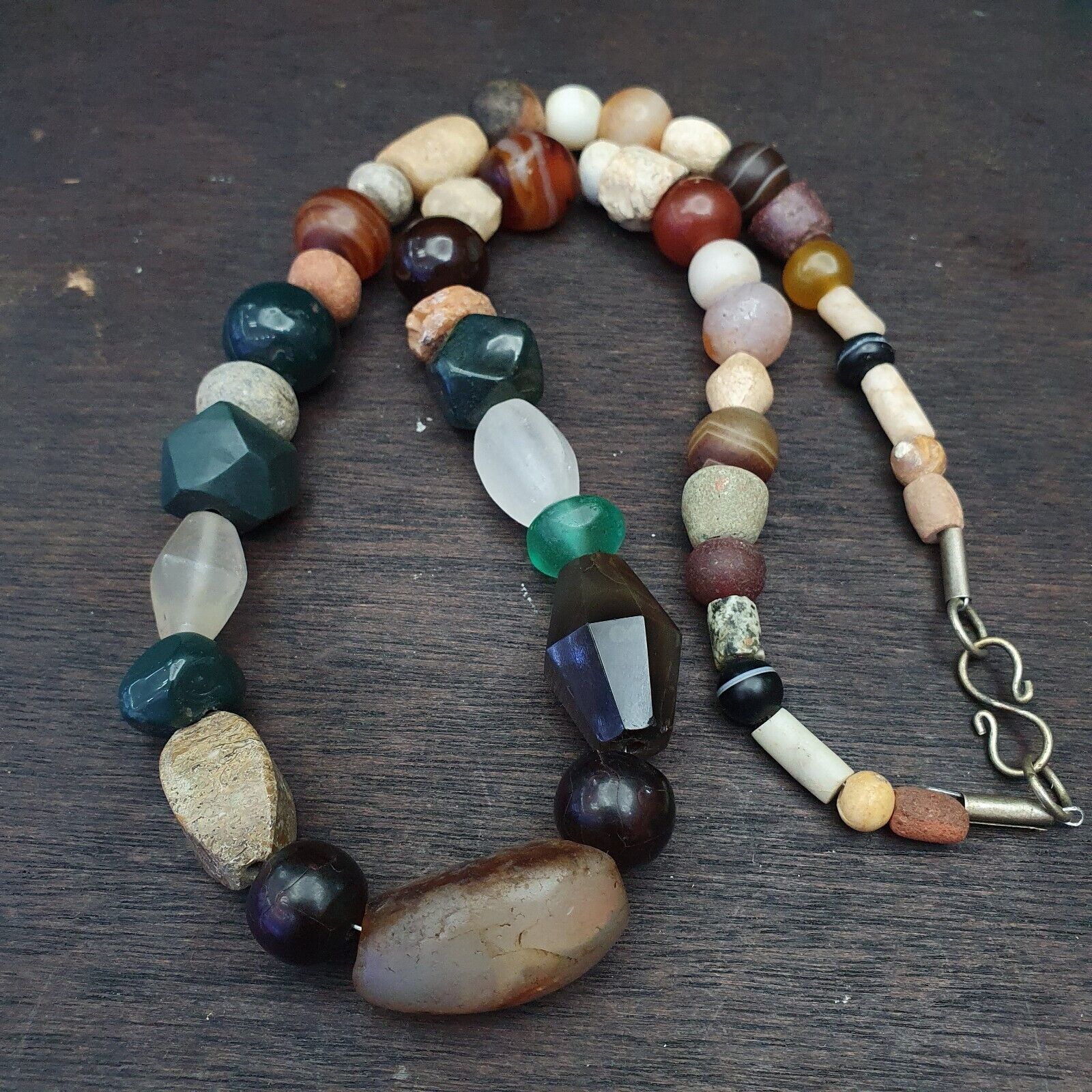 Antique Ancient Himalayan and African Beads Strand Necklace #NC 130