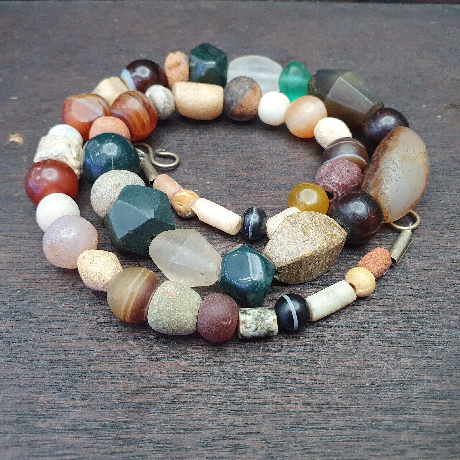 Antique Ancient Himalayan and African Beads Strand Necklace #NC 130