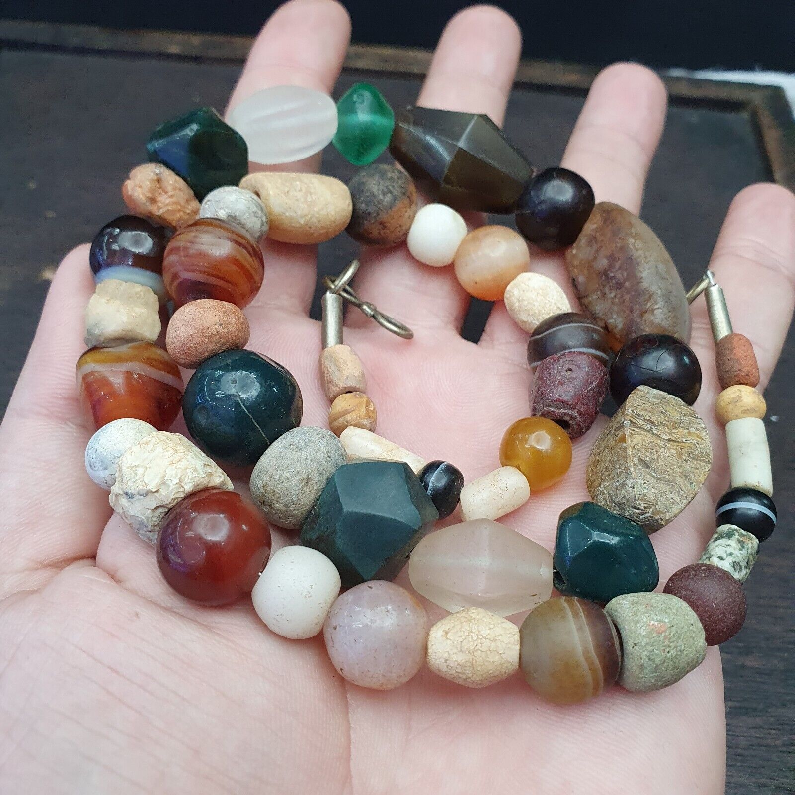 Antique Ancient Himalayan and African Beads Strand Necklace #NC 130