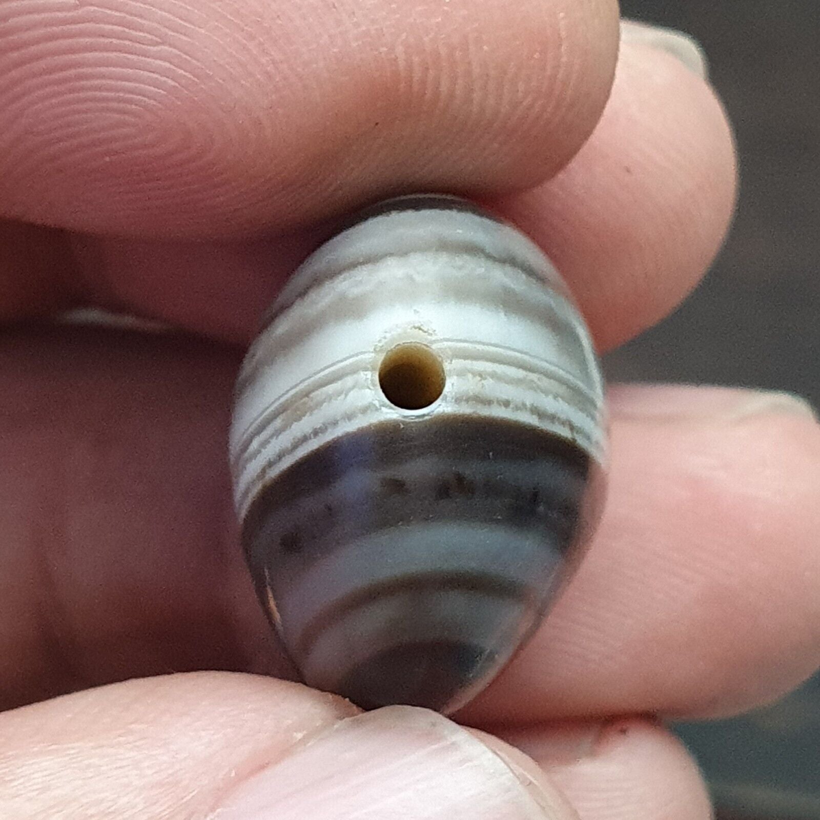Antique Ancient Old Himalayan Indo Tibetan 2 Eye Agate Bead -Svr-518
