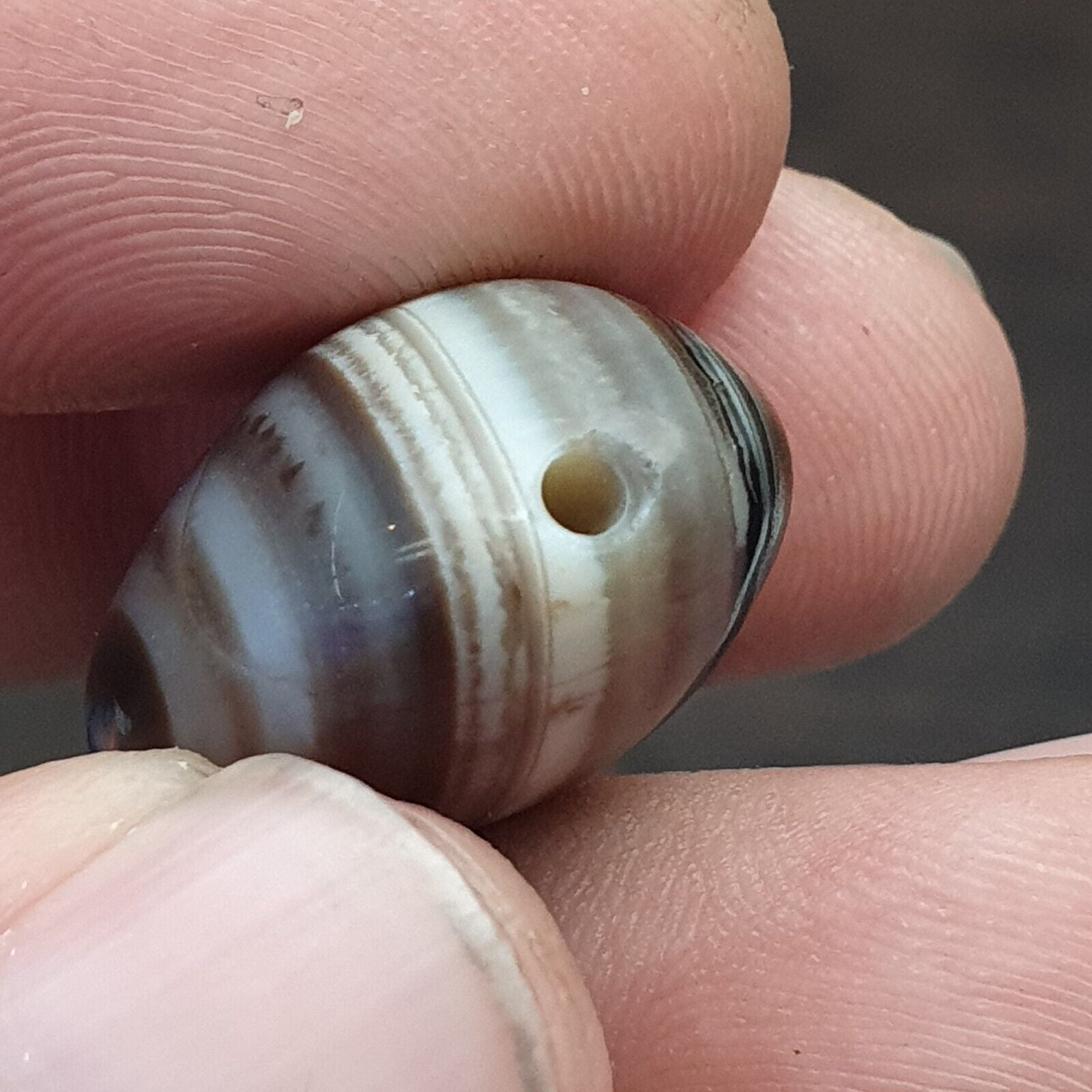 Antique Ancient Old Himalayan Indo Tibetan 2 Eye Agate Bead -Svr-518