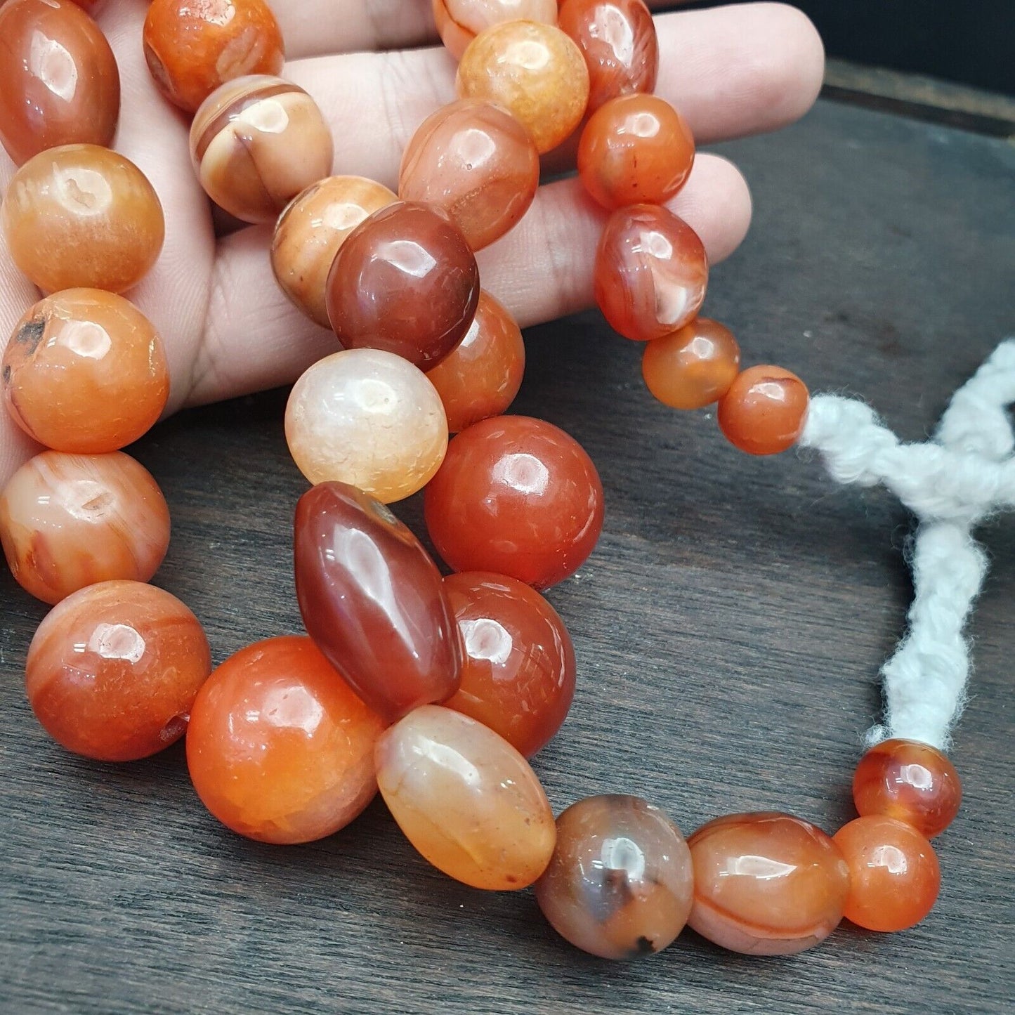 Antike Vintage Himalaya-afrikanische afghanische Karneol-Achat-alte Perlenkette