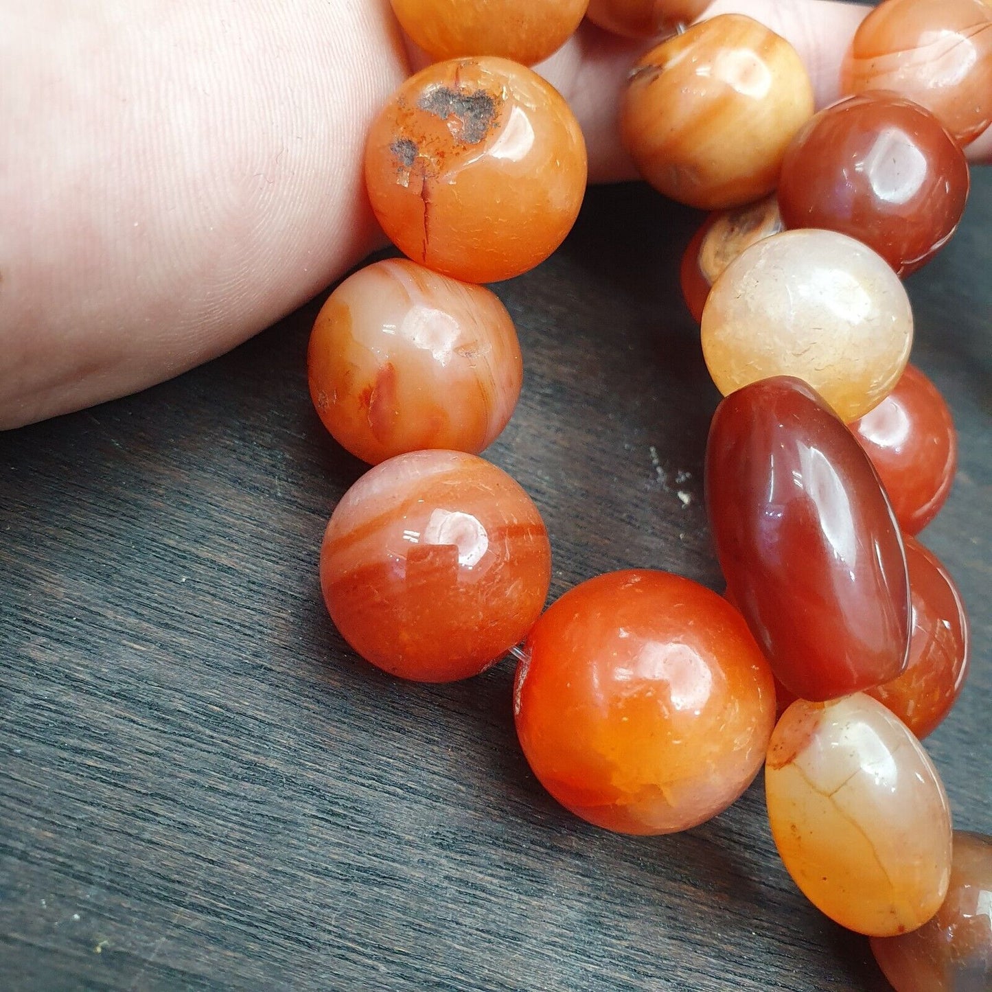Antike Vintage Himalaya-afrikanische afghanische Karneol-Achat-alte Perlenkette