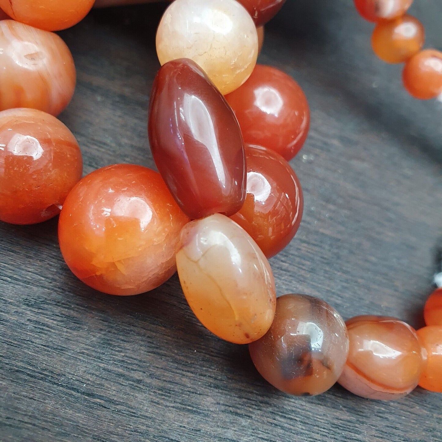 Antike Vintage Himalaya-afrikanische afghanische Karneol-Achat-alte Perlenkette