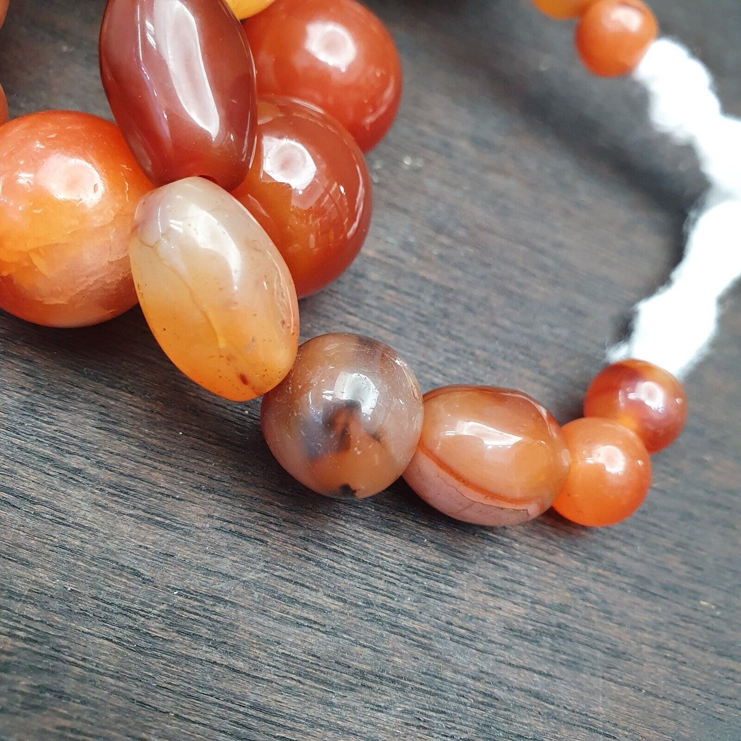Antike Vintage Himalaya-afrikanische afghanische Karneol-Achat-alte Perlenkette