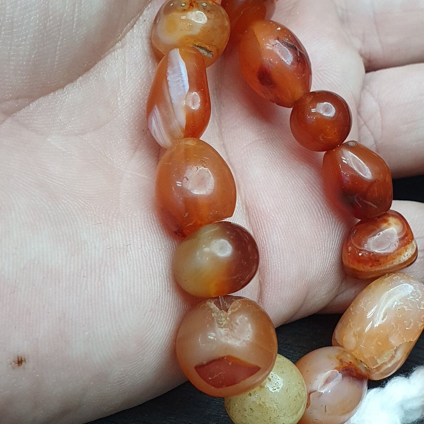 古董復古喜馬拉雅非洲阿富汗紅玉髓瑪瑙老珠項鍊