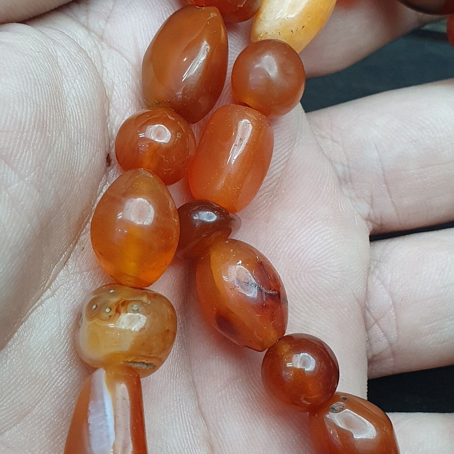 古董復古喜馬拉雅非洲阿富汗紅玉髓瑪瑙老珠項鍊