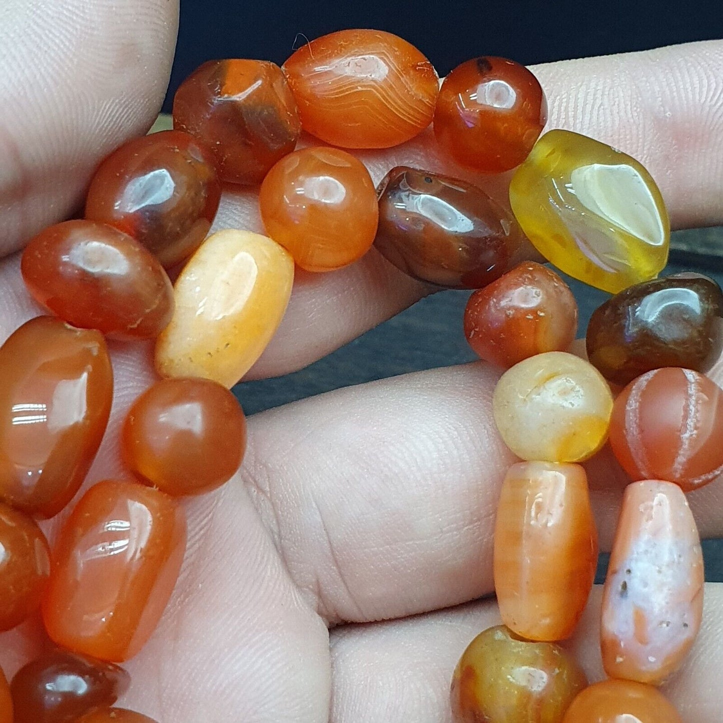 古董復古喜馬拉雅非洲阿富汗紅玉髓瑪瑙老珠項鍊