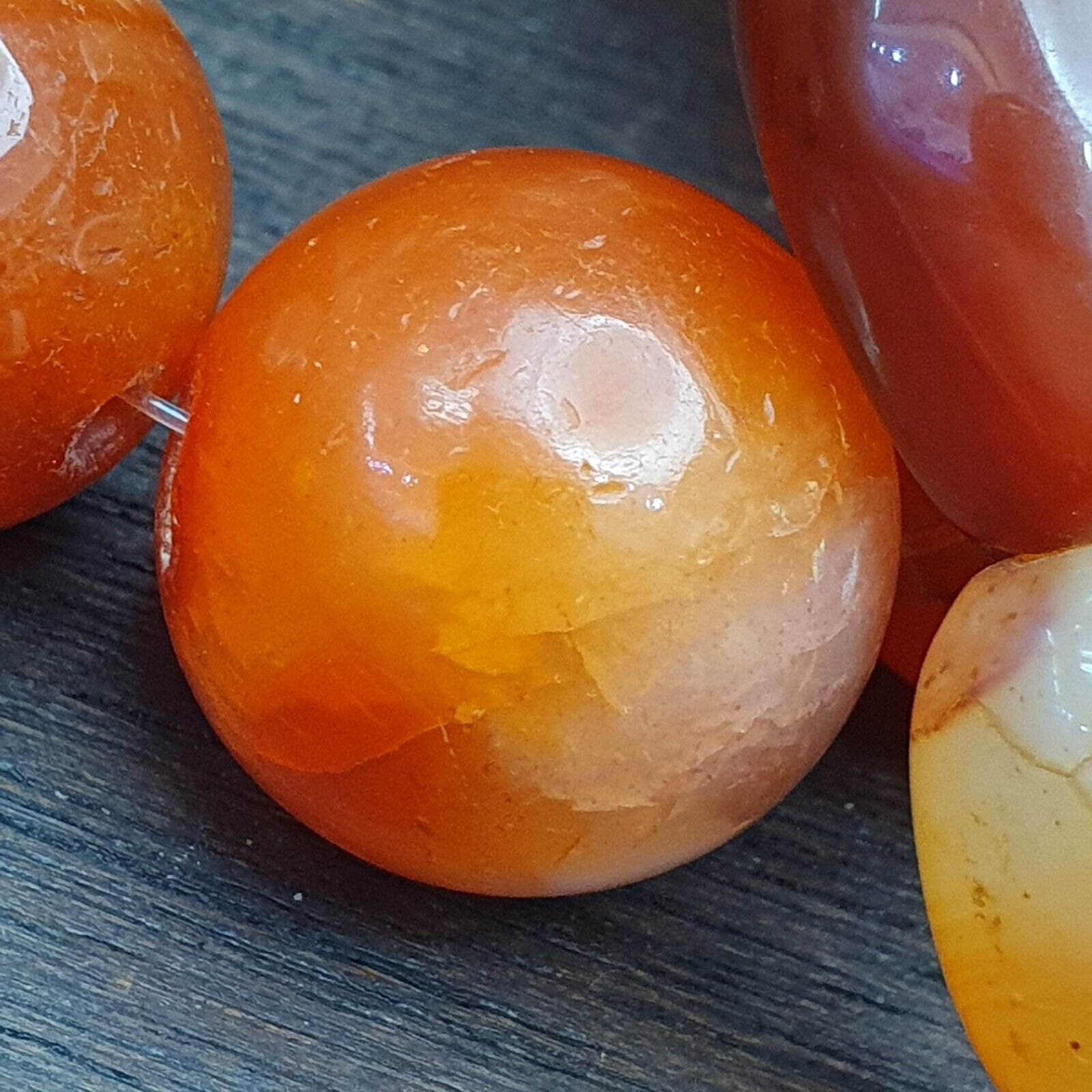 Antique Vintage Himalayan African Afghan Carnelian Agate Old Bead Necklace