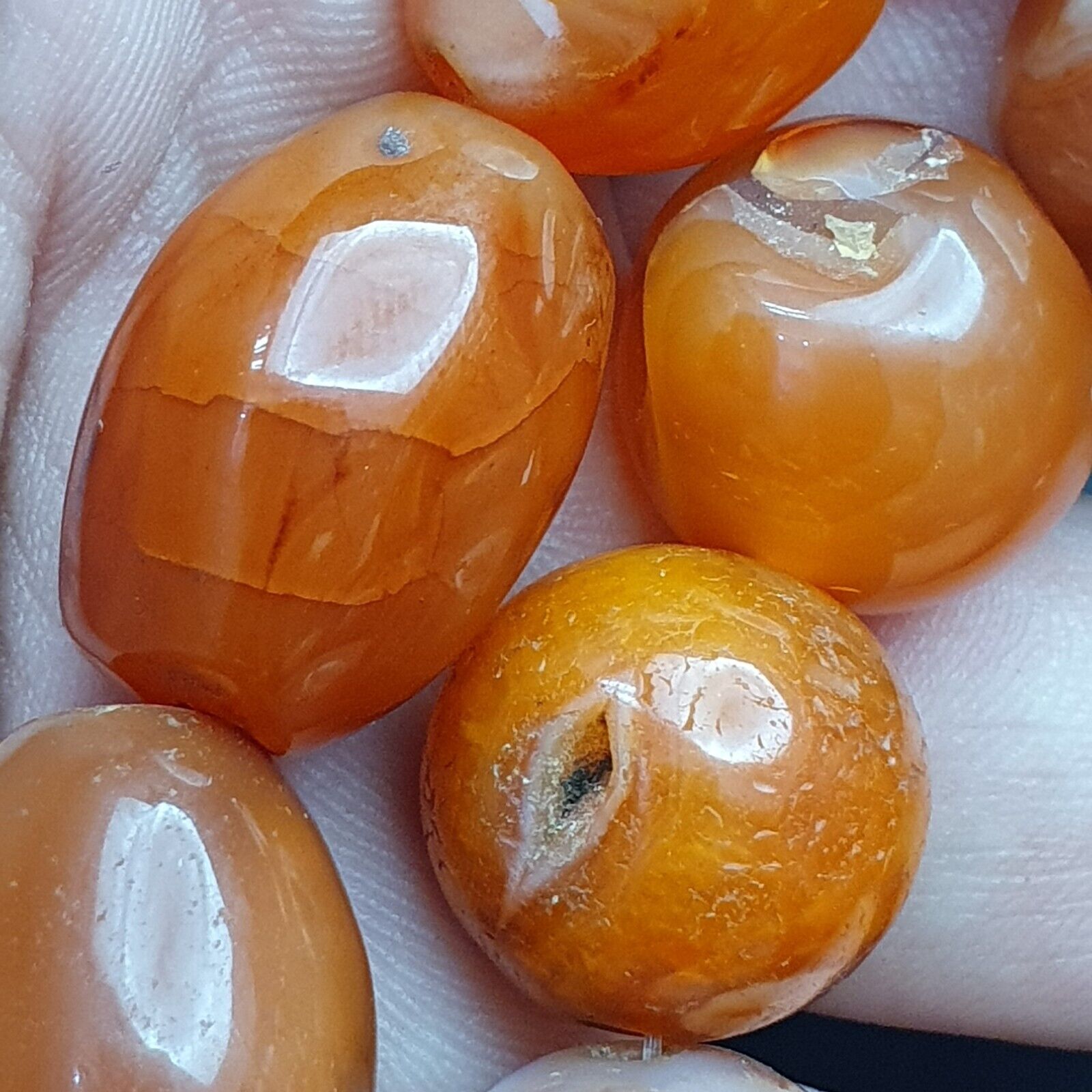Antique Vintage Himalayan African Afghan Carnelian Agate Old Bead Necklace