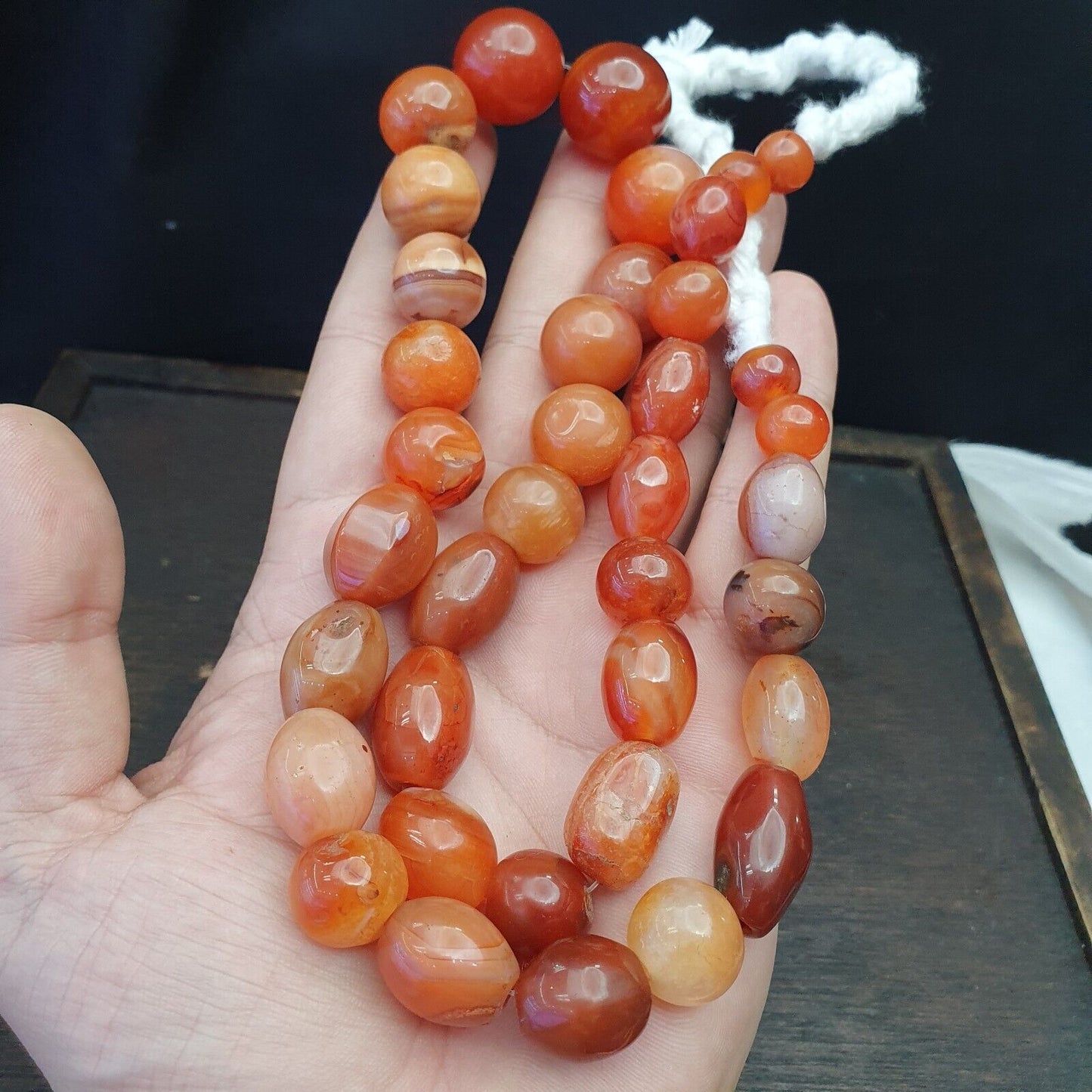 Antike Vintage Himalaya-afrikanische afghanische Karneol-Achat-alte Perlenkette