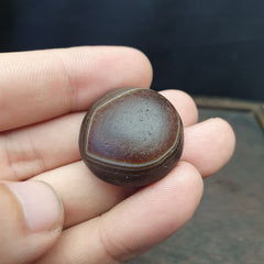 Antique Luk Mik Goat Eye Agate Dzi Amulet Bead