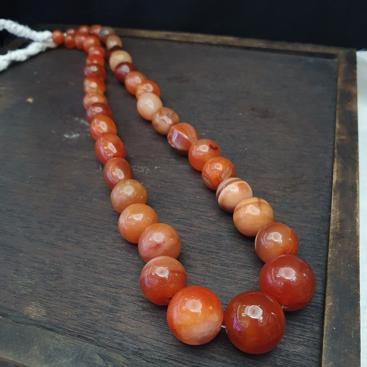 Antike Vintage Himalaya-afrikanische afghanische Karneol-Achat-alte Perlenkette