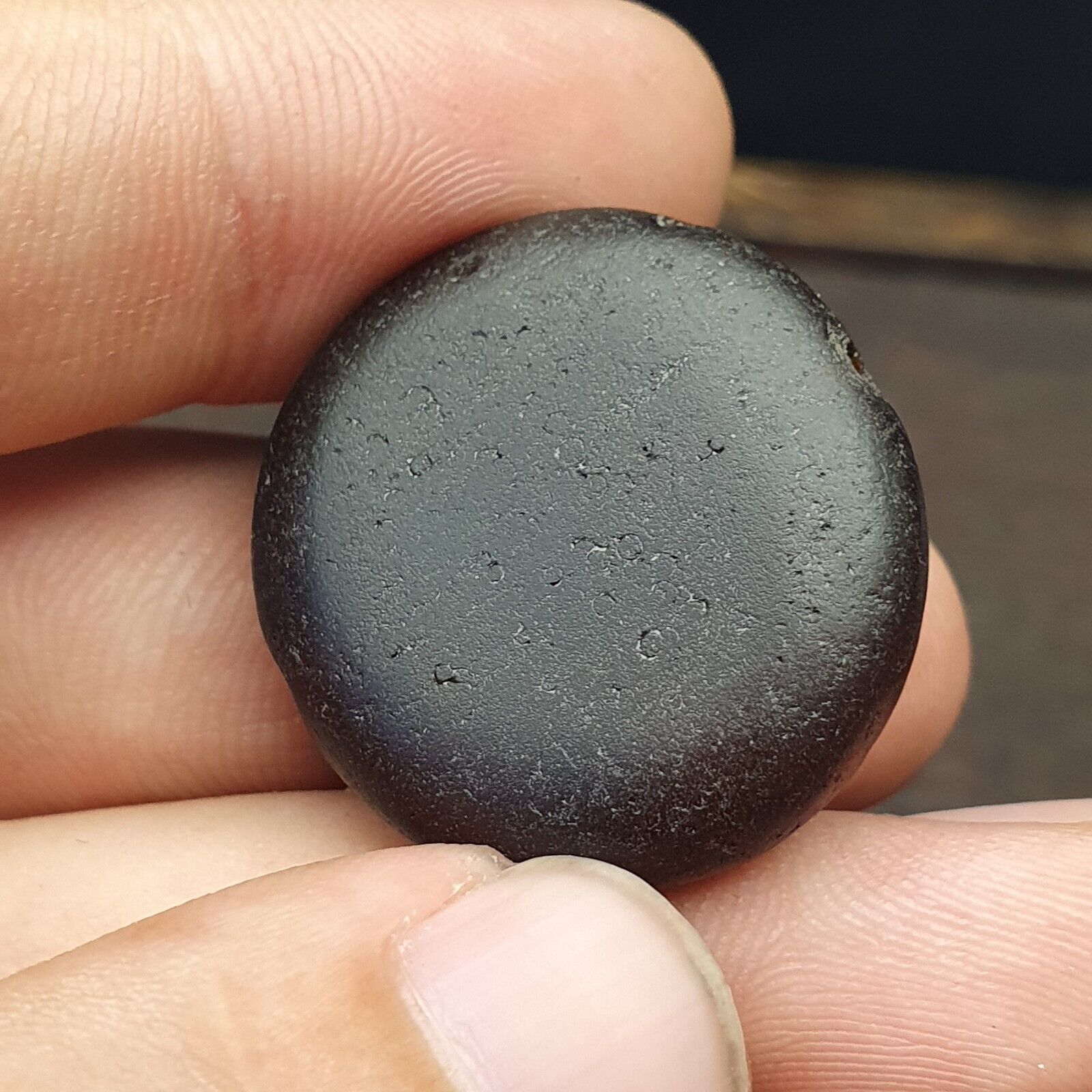 Antique Luk Mik Goat Eye Agate Dzi Amulet Bead