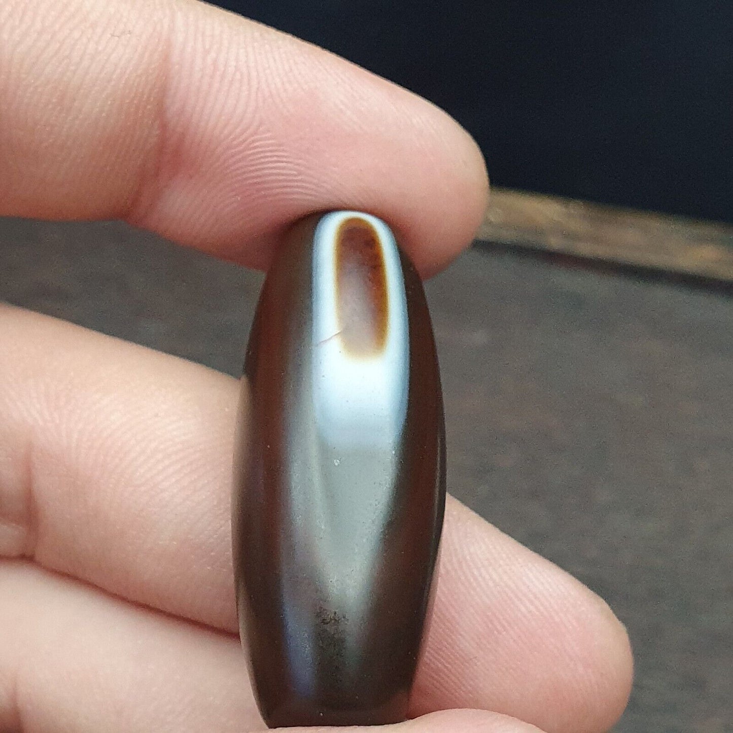 復古舊喜馬拉雅印度藏眼瑪瑙珠 -KK-VD-898