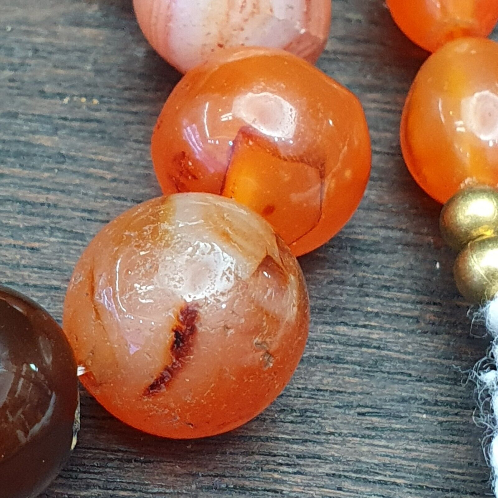 Antique Himalayan African Afghan Carnelian Agate Old Bead Necklace