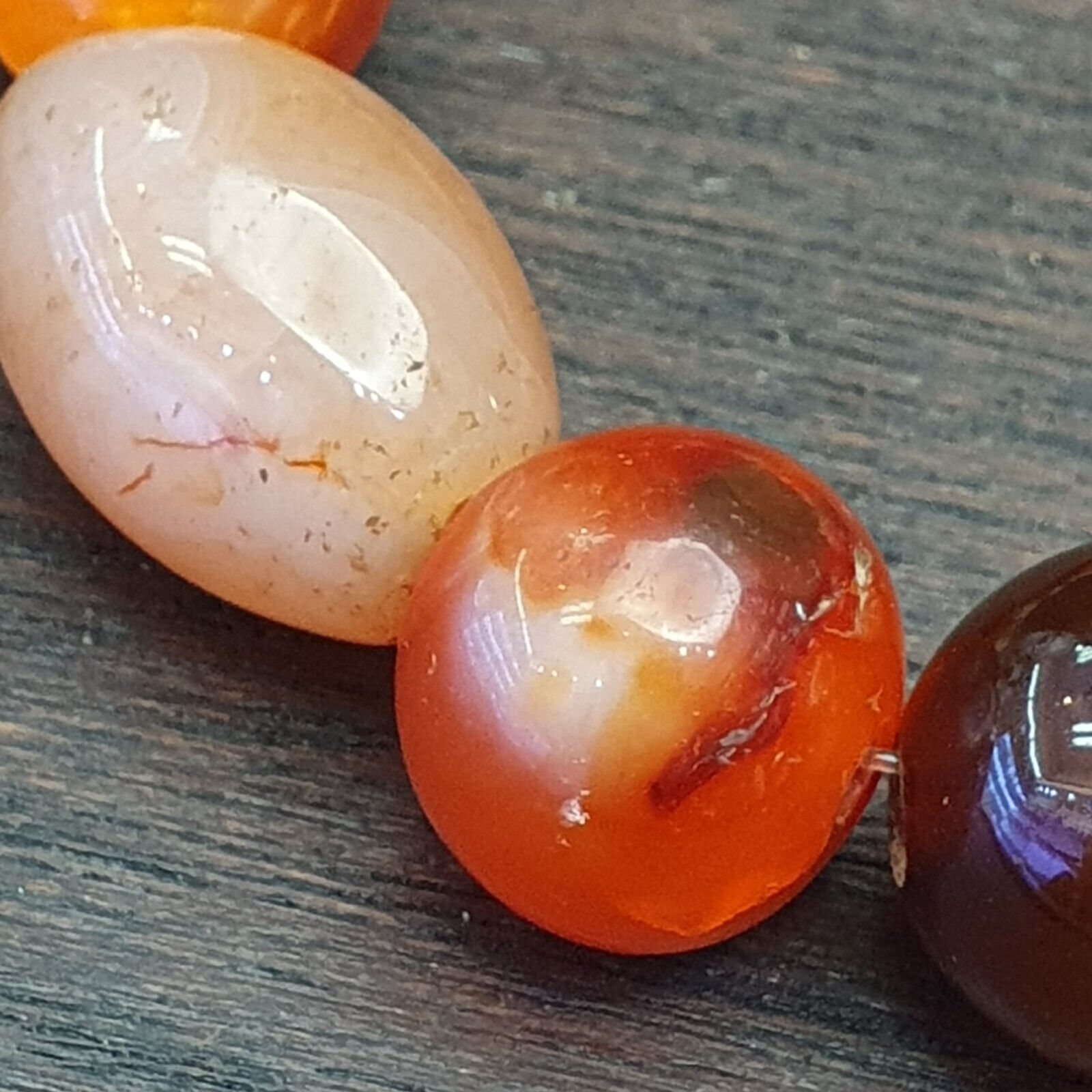 Antique Himalayan African Afghan Carnelian Agate Old Bead Necklace