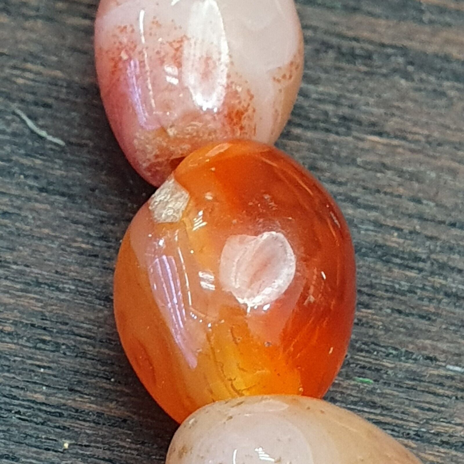 Antique Himalayan African Afghan Carnelian Agate Old Bead Necklace