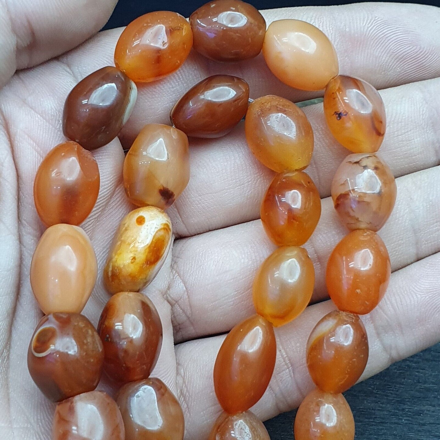 古董喜馬拉雅非洲阿富汗紅玉髓瑪瑙老珠項鍊