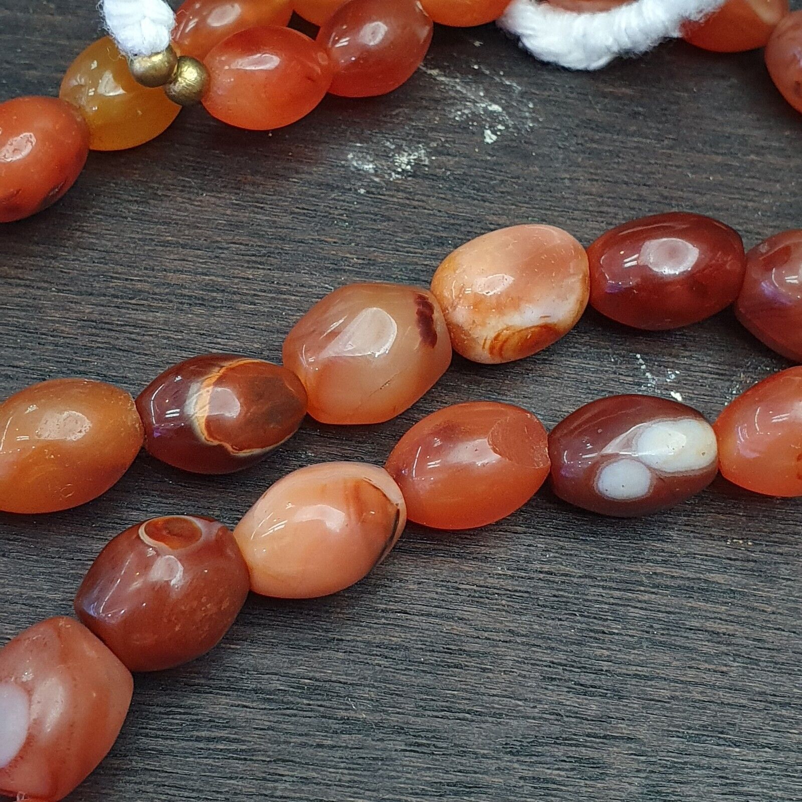Antique Himalayan African Afghan Carnelian Agate Old Bead Necklace