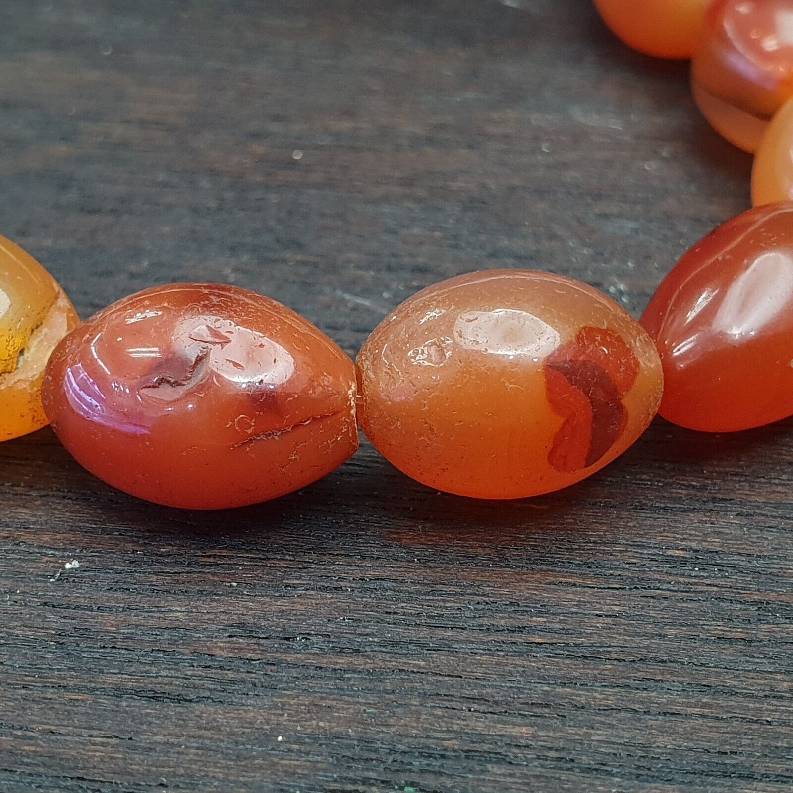 Antique Himalayan African Afghan Carnelian Agate Old Bead Necklace