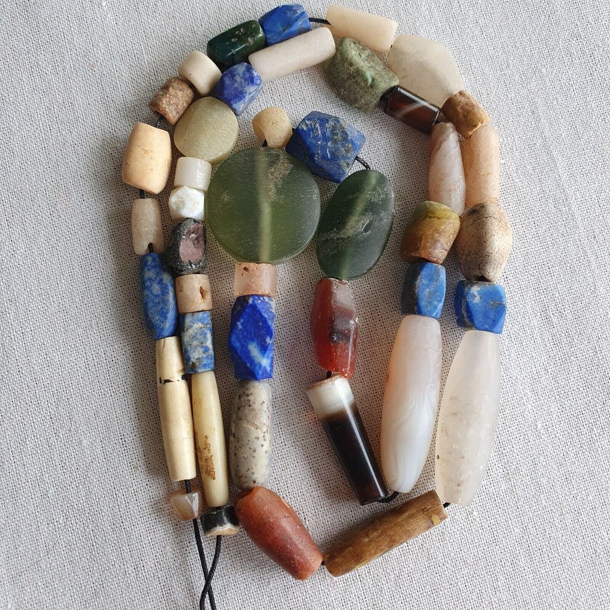 Antique Ancient Roman Era and African Beads Strand Necklace #Nc 134