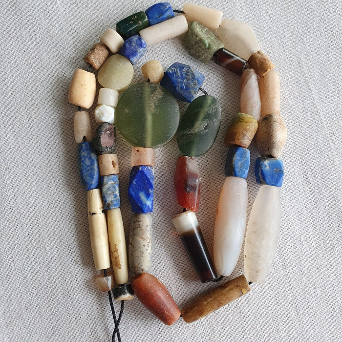 Antique Ancient Roman Era and African Beads Strand Necklace #Nc 134