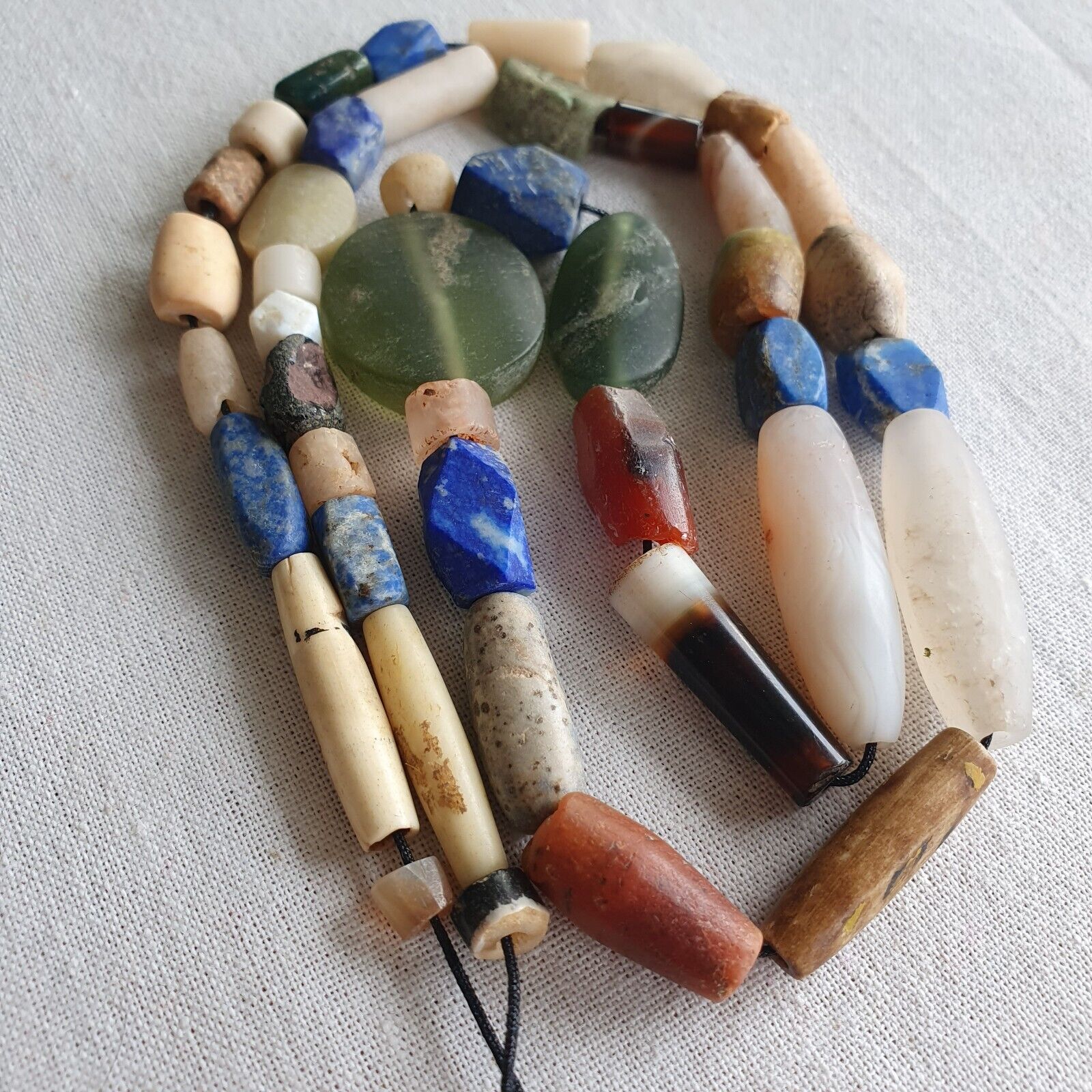 Antique Ancient Roman Era and African Beads Strand Necklace #NC 134