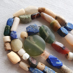 Antique Ancient Roman Era and African Beads Strand Necklace #NC 134