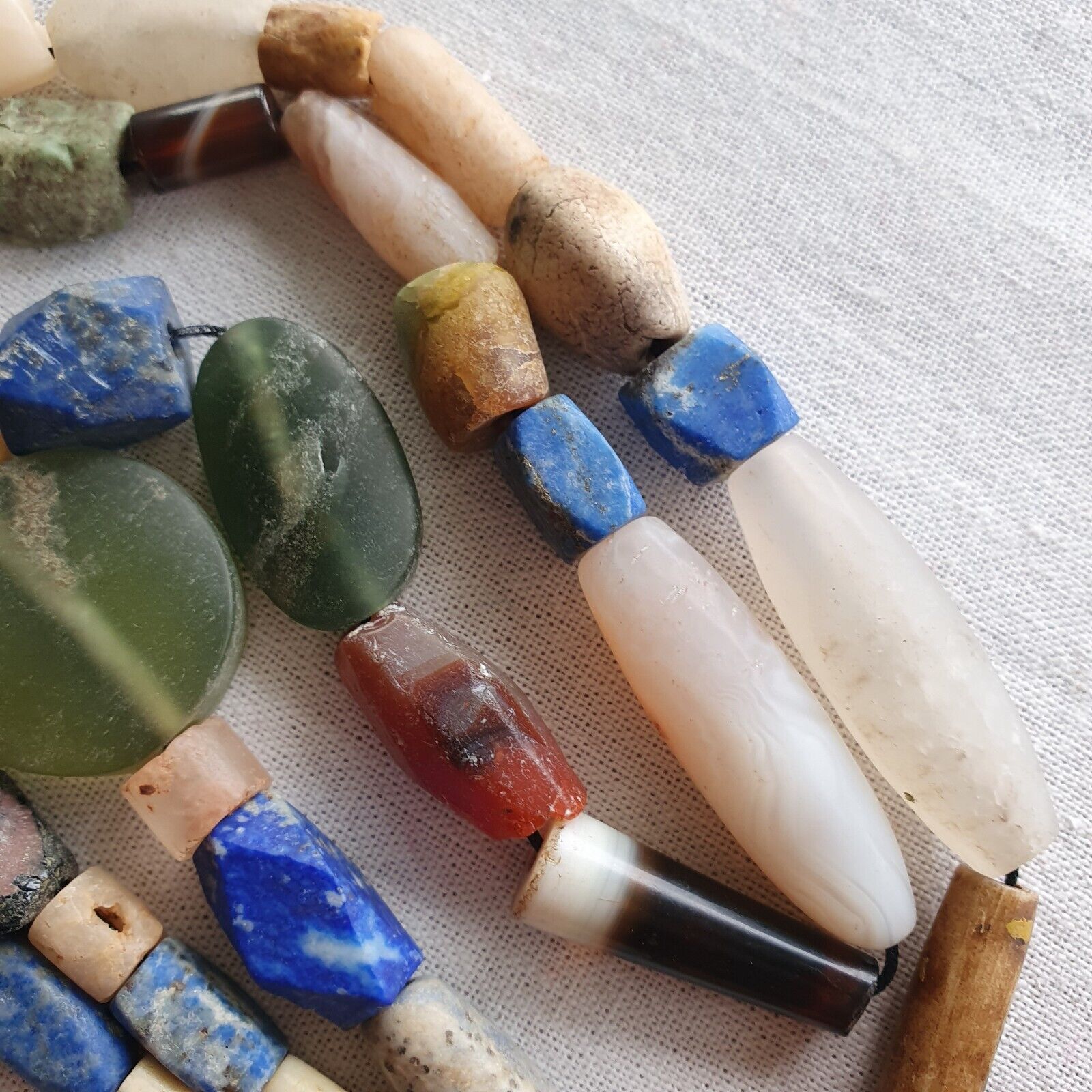 Antique Ancient Roman Era and African Beads Strand Necklace #NC 134
