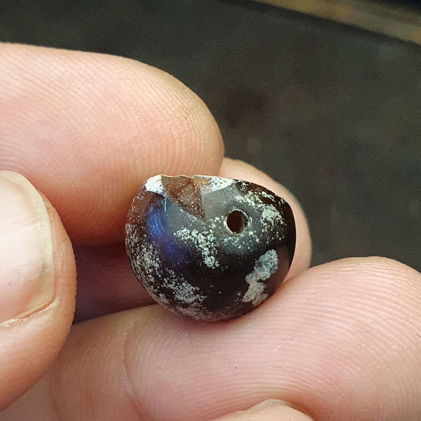 古代神秘動物凹版銅綠瑪瑙凹版郵票珠
