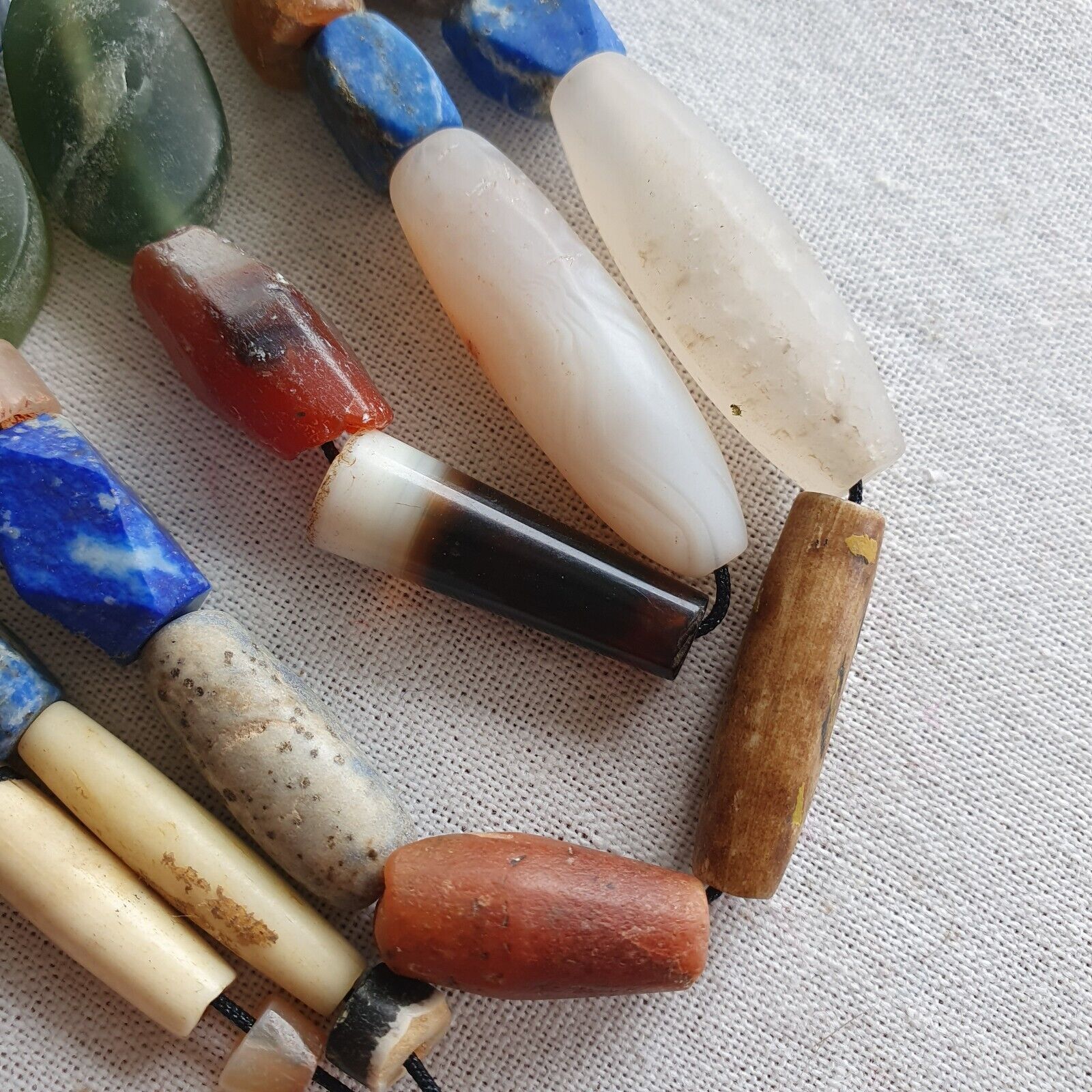 Antique Ancient Roman Era and African Beads Strand Necklace #NC 134