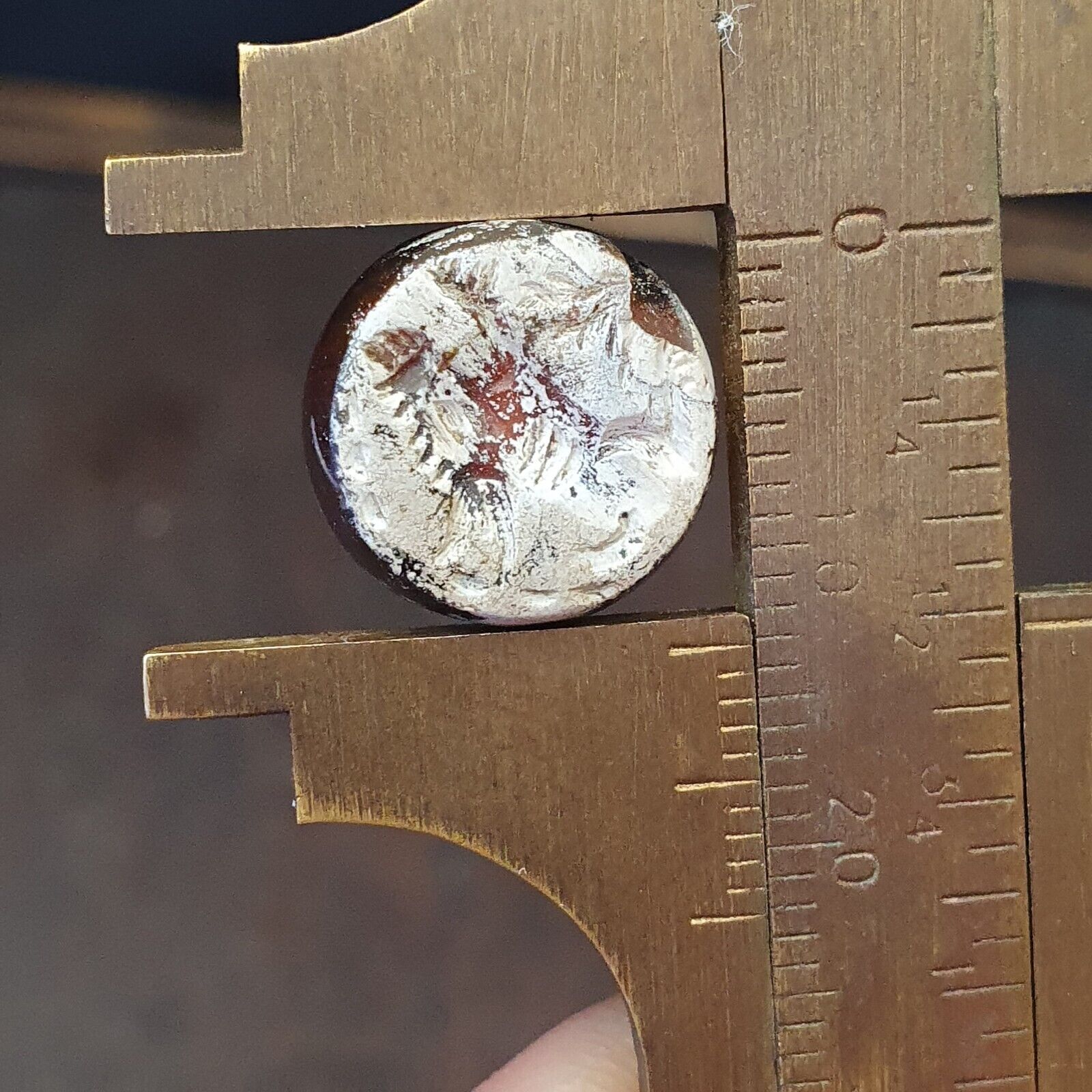 Ancient’s mystical Animal Intaglio Patina AGATE Intaglio Stamp Bead