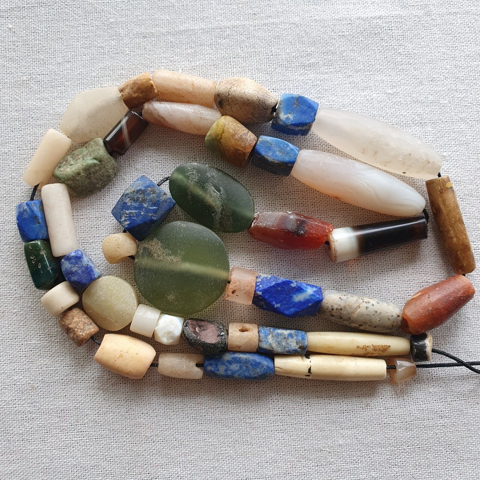 Antique Ancient Roman Era and African Beads Strand Necklace #NC 134