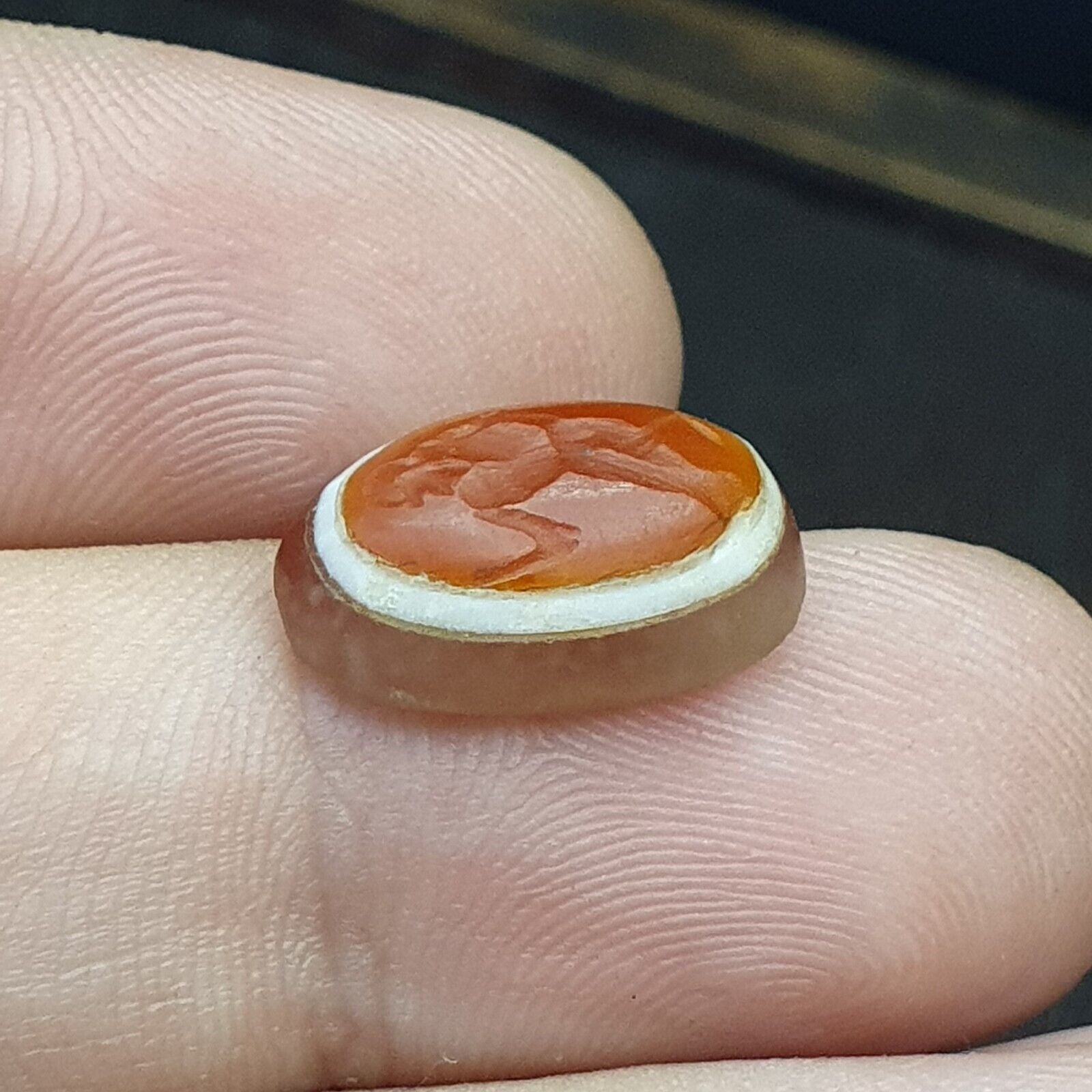 LOT 5 PCS Antique Ancient Luk Mik Eye Agate Dzi Amulet Bead Intaglio Human