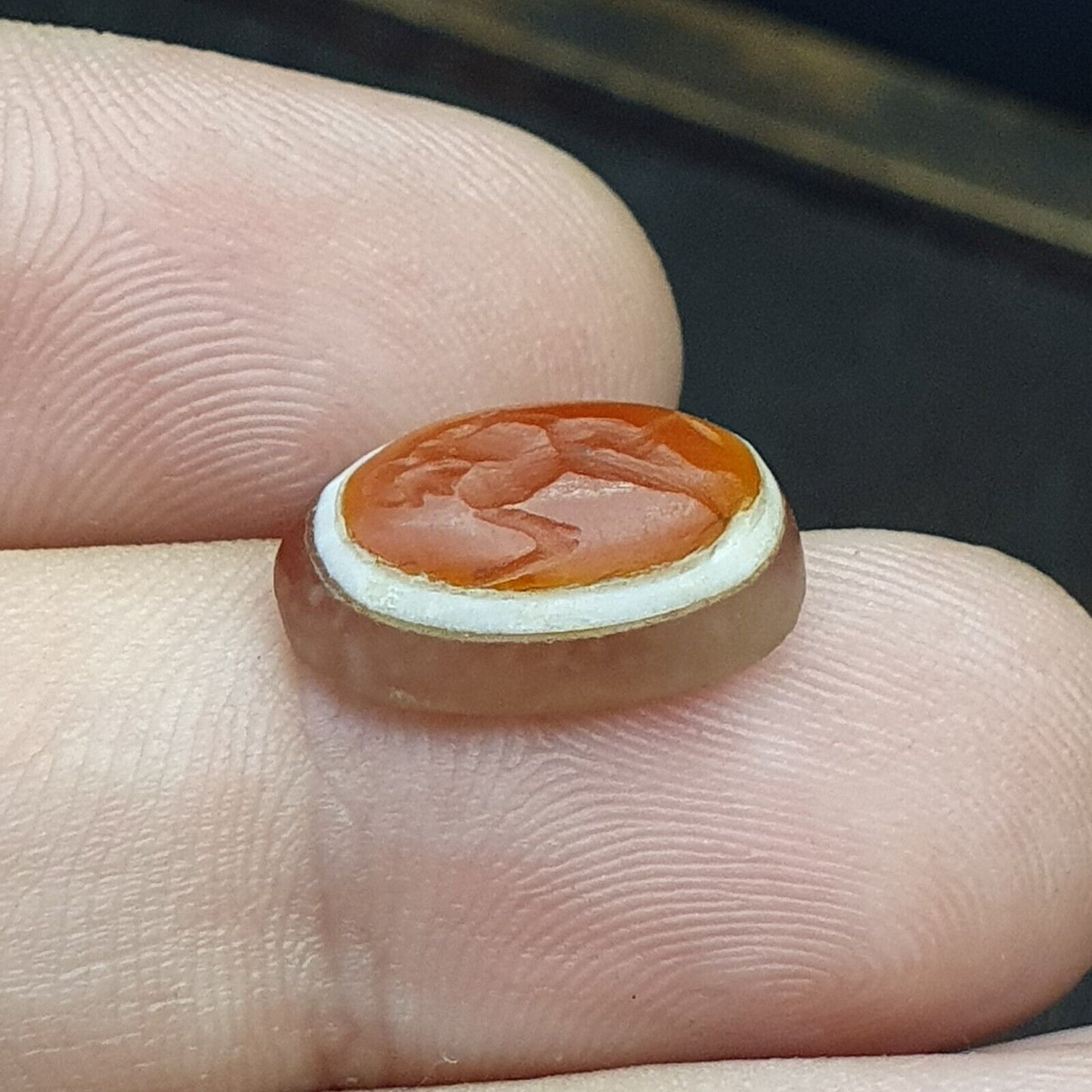 LOT 5 STÜCK Antike antike Luk Mik Eye Achat Dzi Amulett Perle Tiefdruck Mensch