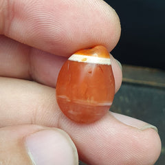 Antique Old Himalayan indo Tibetan Etched Agate Stripes Stone Bead