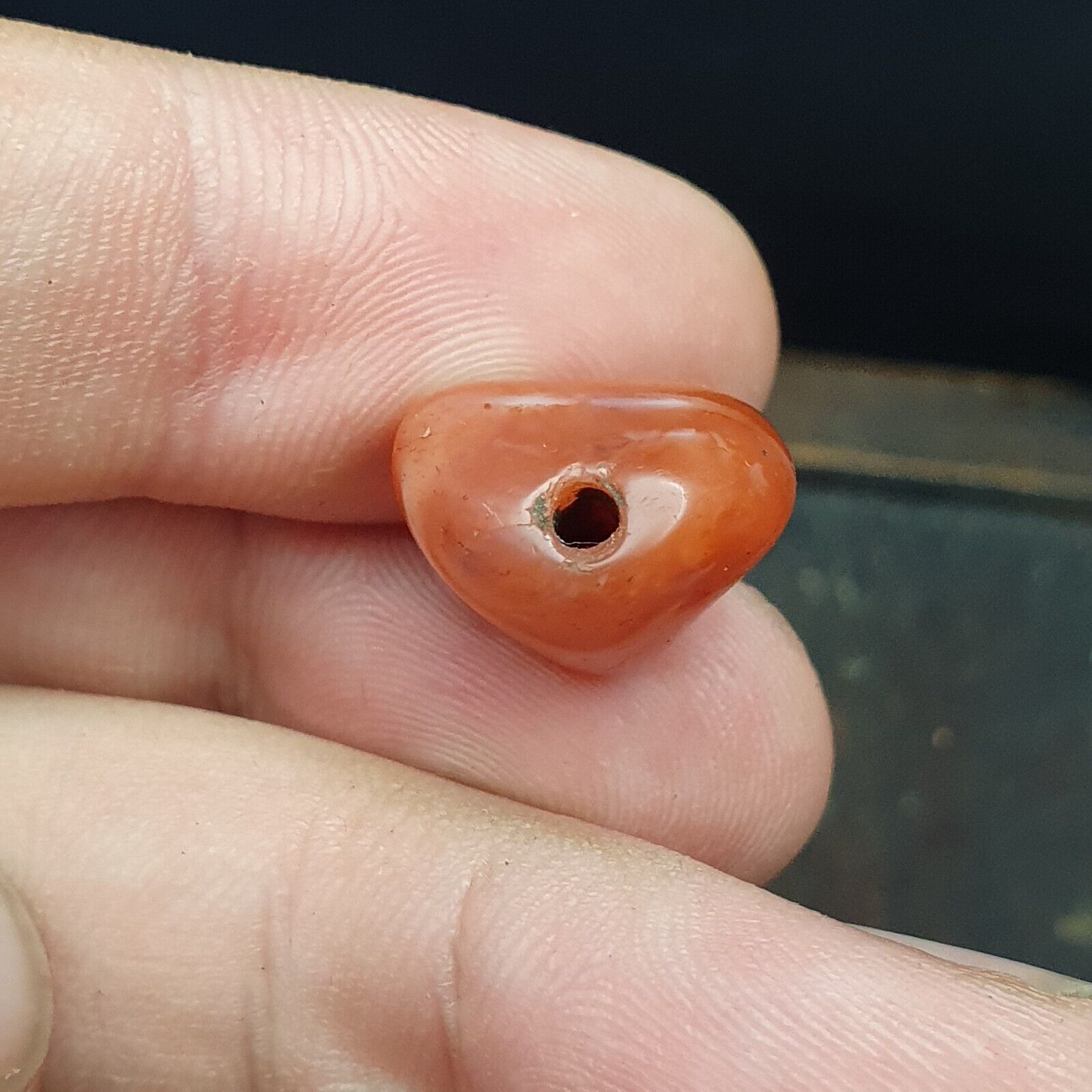 Antique Old Himalayan indo Tibetan Etched Agate Stripes Stone Bead