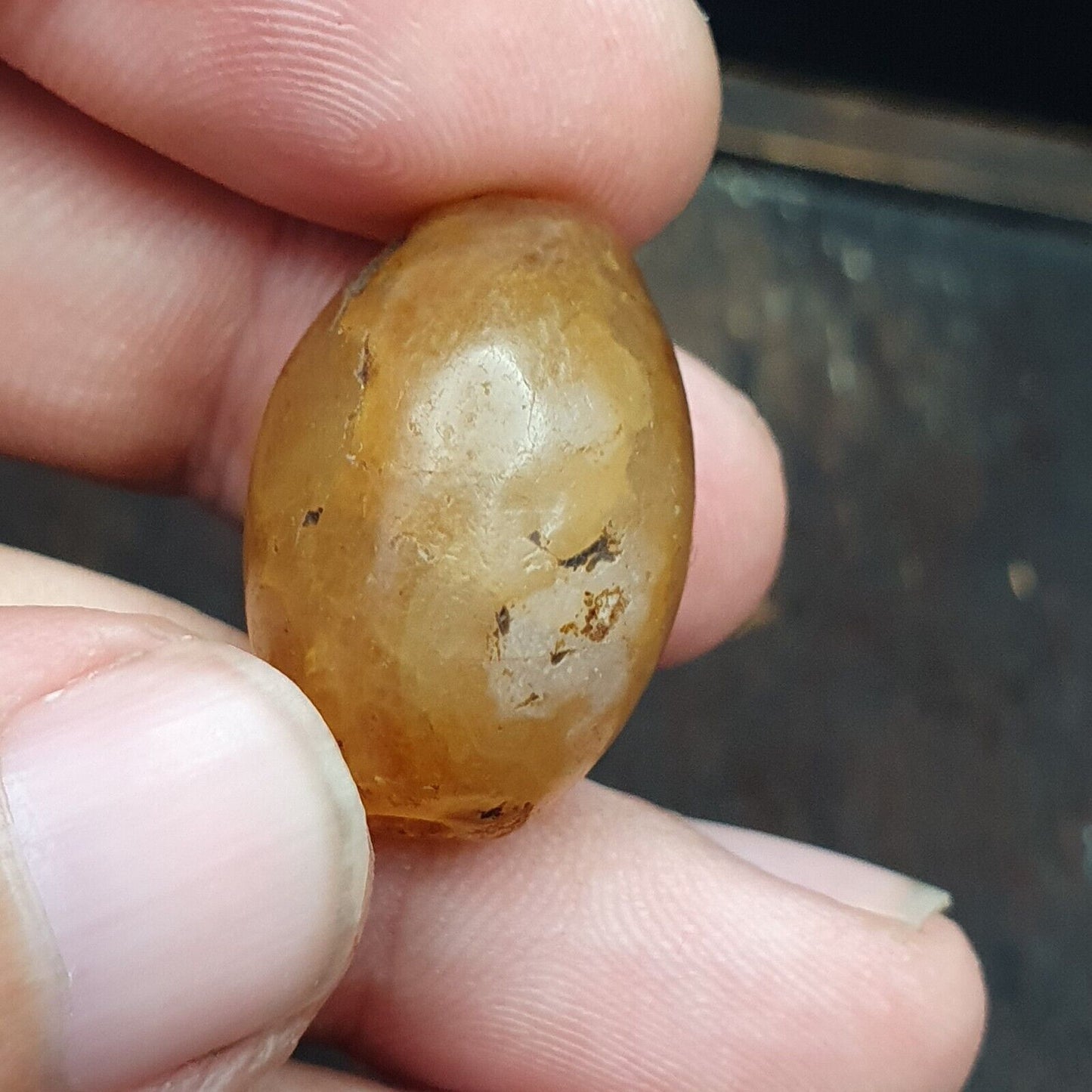 Lot 5 antike antike Himalaya-Suleimany-Achatperlen mit Bändern