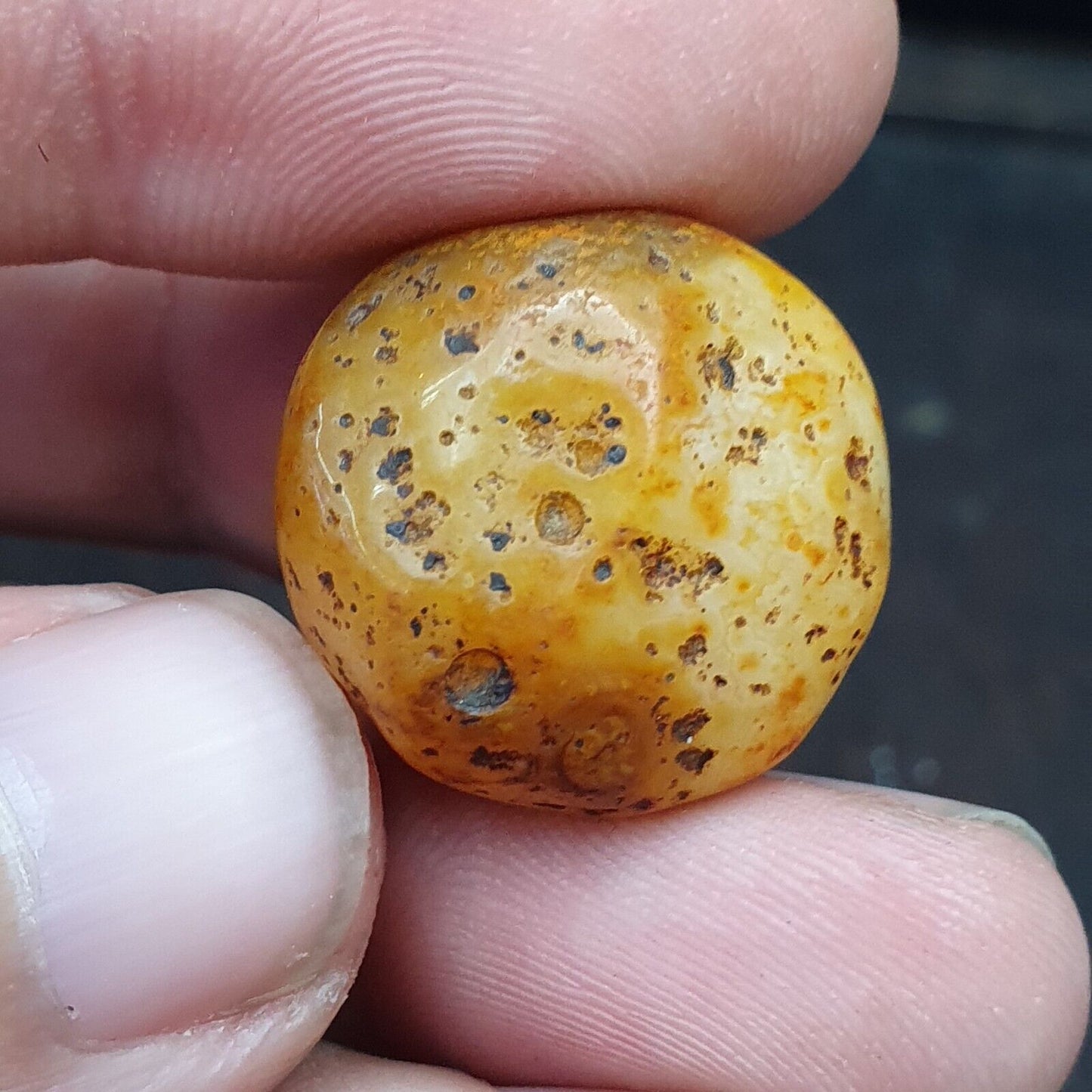 Lot 5 antike antike Himalaya-Suleimany-Achatperlen mit Bändern