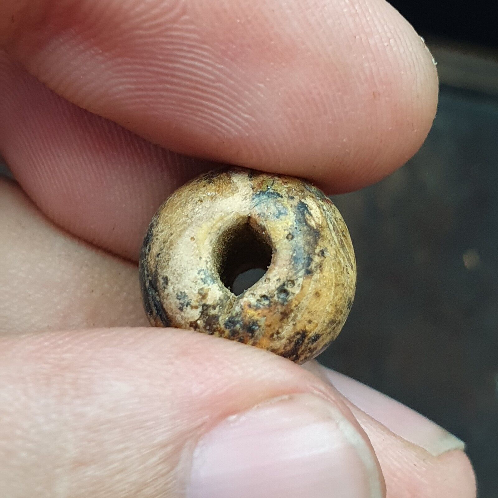 Lot 5 Ancient Antique Himalayan Suleimany Banded Agate Beads