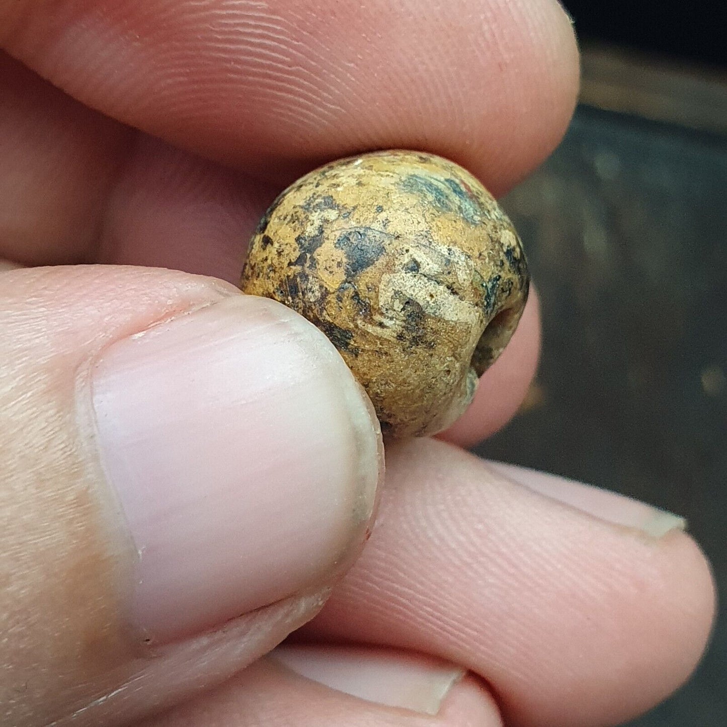 Lot 5 antike antike Himalaya-Suleimany-Achatperlen mit Bändern