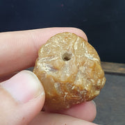 East Oasis Ancient Himalayan Rare Jade and Black Stone Engraved Big Beads, Lot of 2