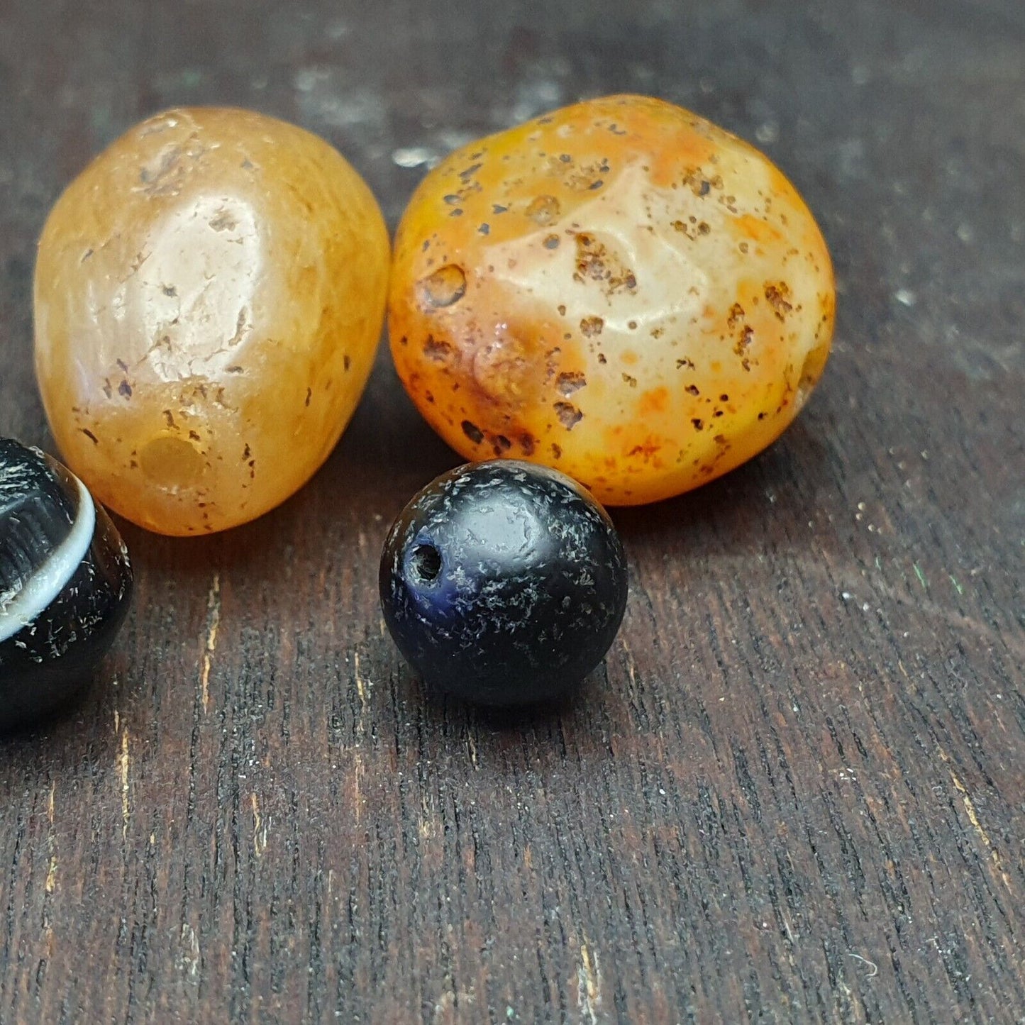 Lot 5 antike antike Himalaya-Suleimany-Achatperlen mit Bändern