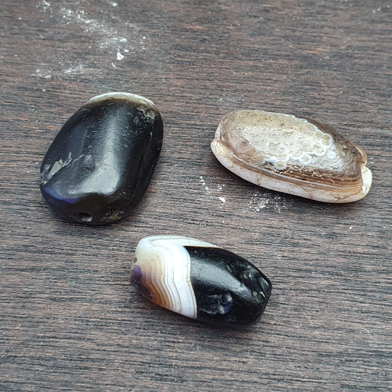 Lot 3 Ancient Himalayan Indo rare Agate Beads 2000+ years Old