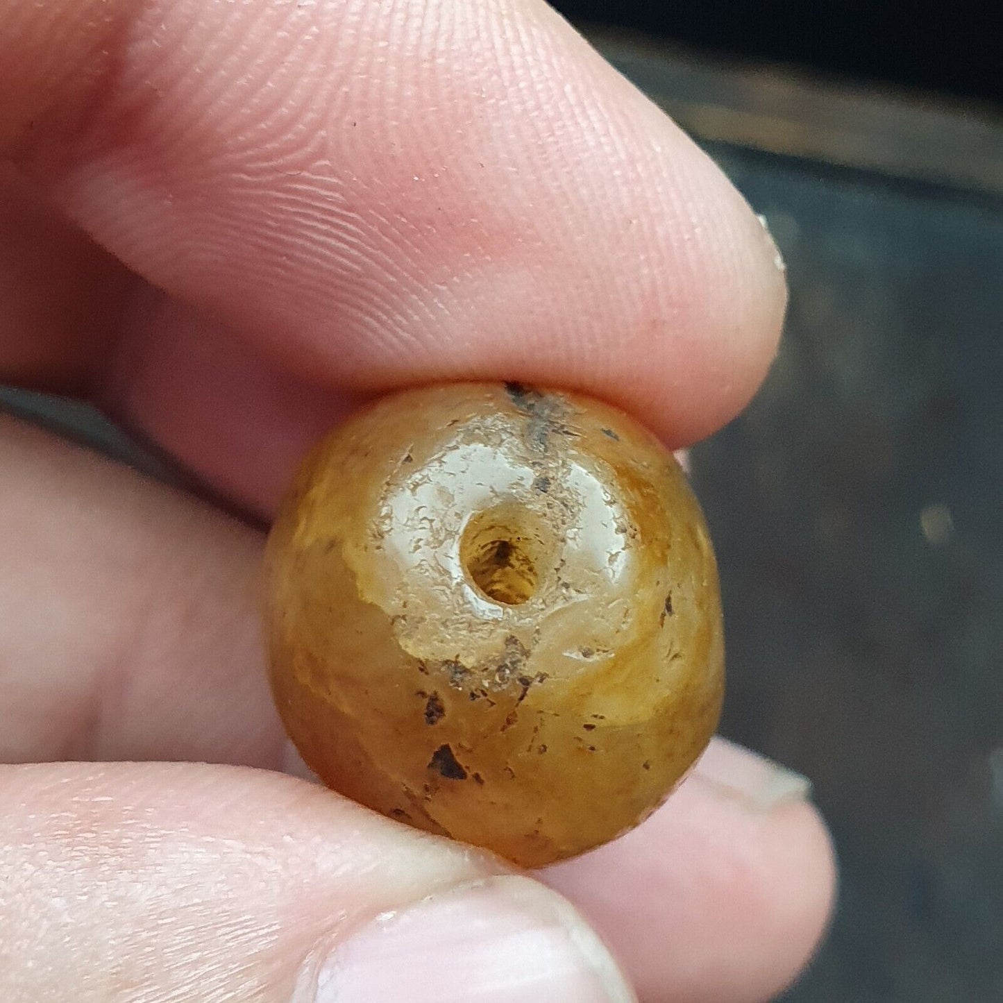 Lot 5 antike antike Himalaya-Suleimany-Achatperlen mit Bändern
