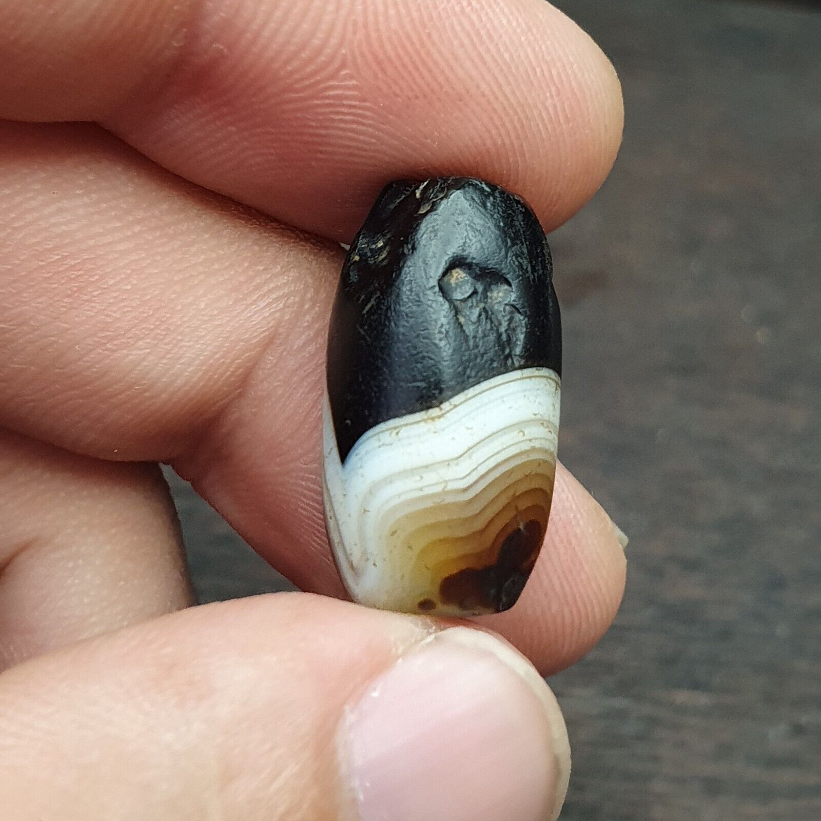 Lot 3 Ancient Himalayan Indo rare Agate Beads 2000+ years Old