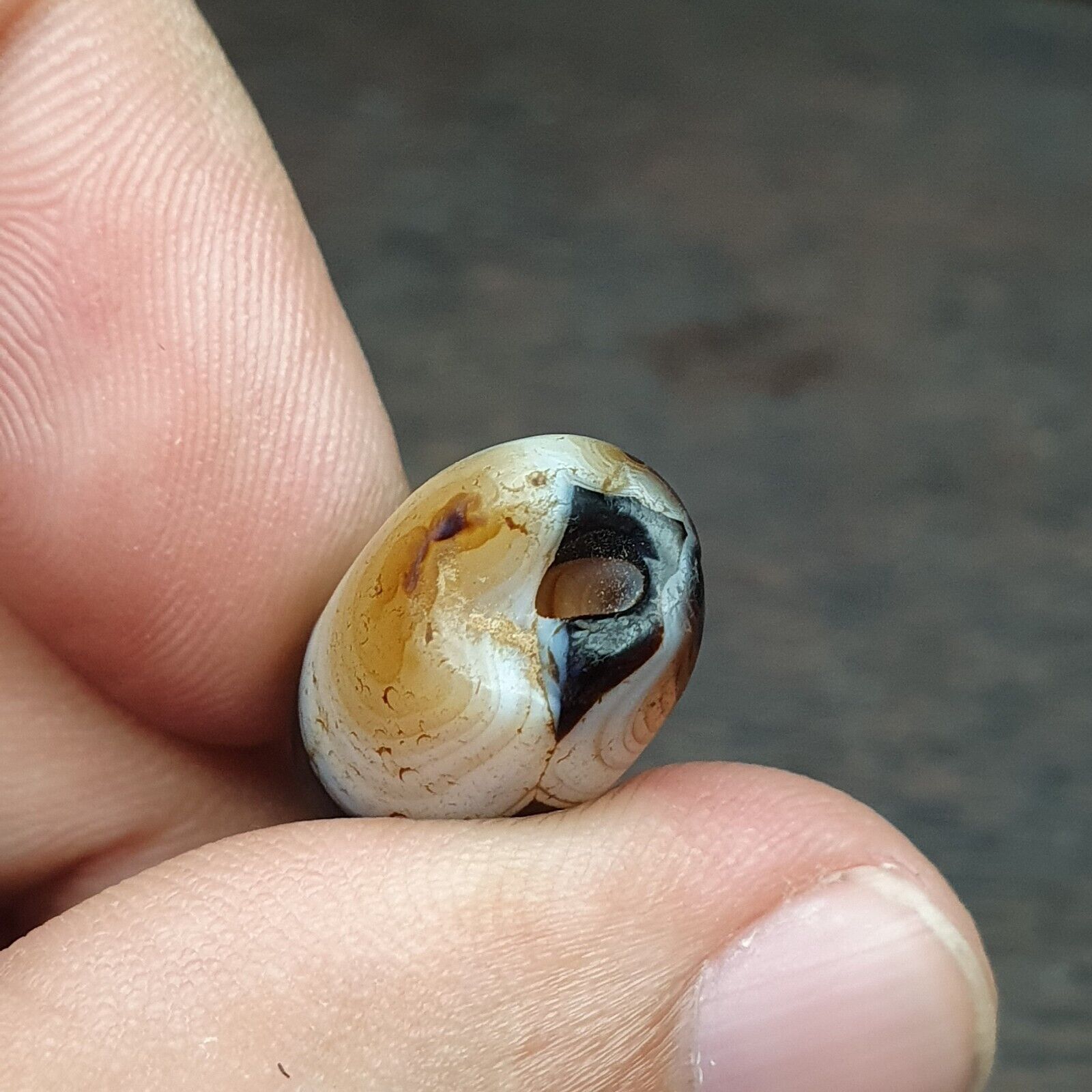 Lot 3 Ancient Himalayan Indo rare Agate Beads 2000+ years Old